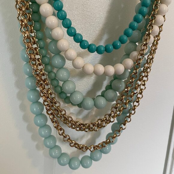 Multistrand Beaded Turquoise Necklace - Picture 4 of 4